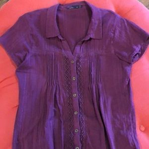 Prana M button down cotton top
